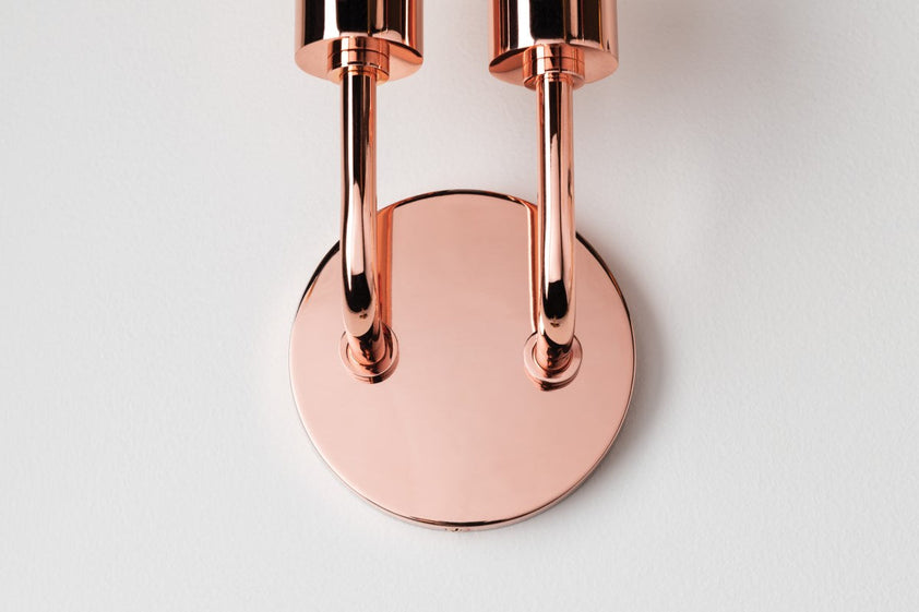 Ava Wall Sconce 2 Bulbs - Polished Copper