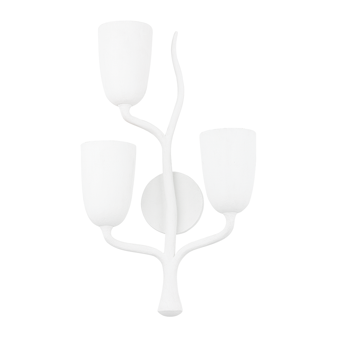 Vine 3 Light Left Wall Sconce - White Plaster