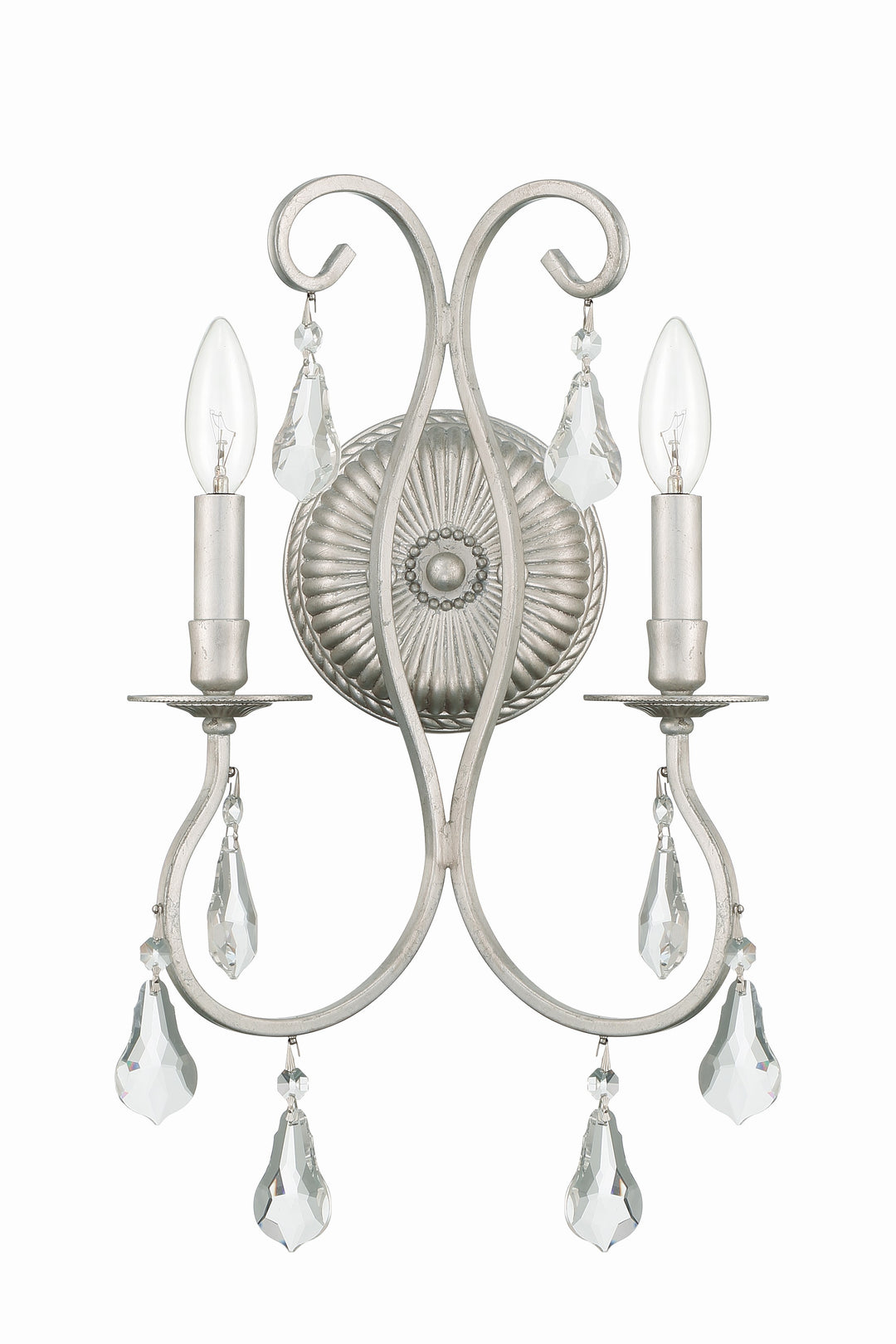 Crystorama Ashton 2 Light Hand Cut Crystal Olde Silver Sconce