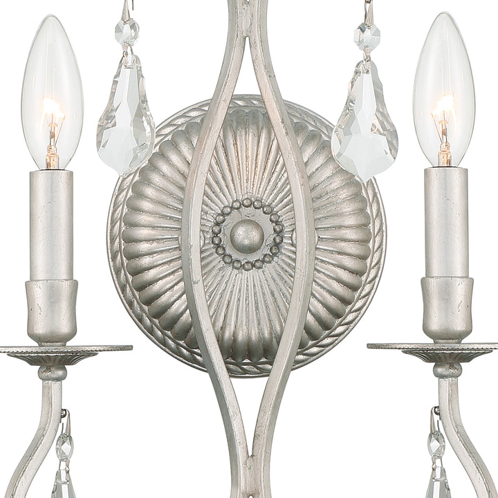 Crystorama Ashton 2 Light Hand Cut Crystal Olde Silver Sconce