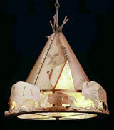 48"W Teepee W/ Buffalo Pendant