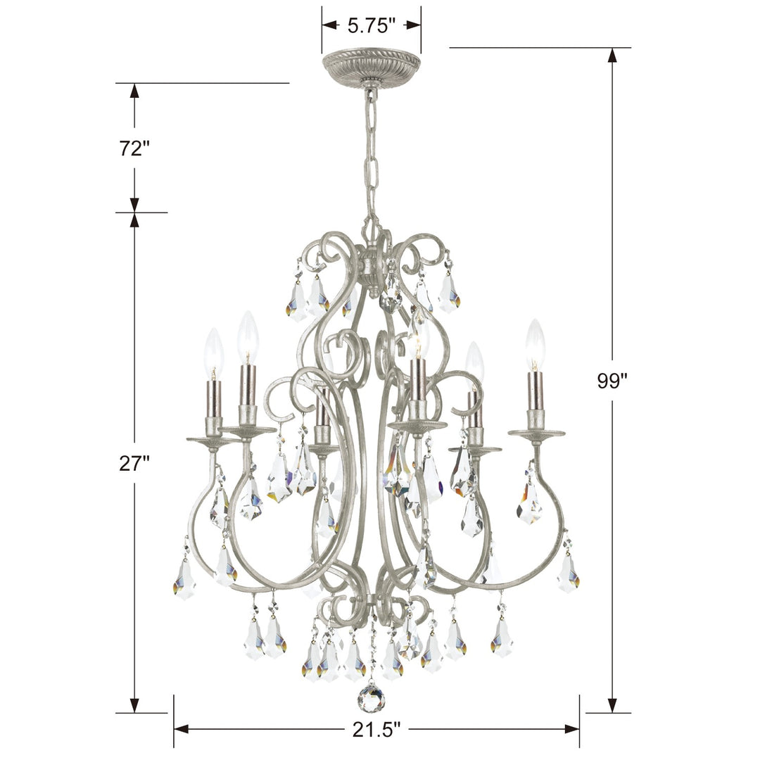 Crystorama Ashton 6 Light Swarovski Strass Crystal English Bronze Chandelier