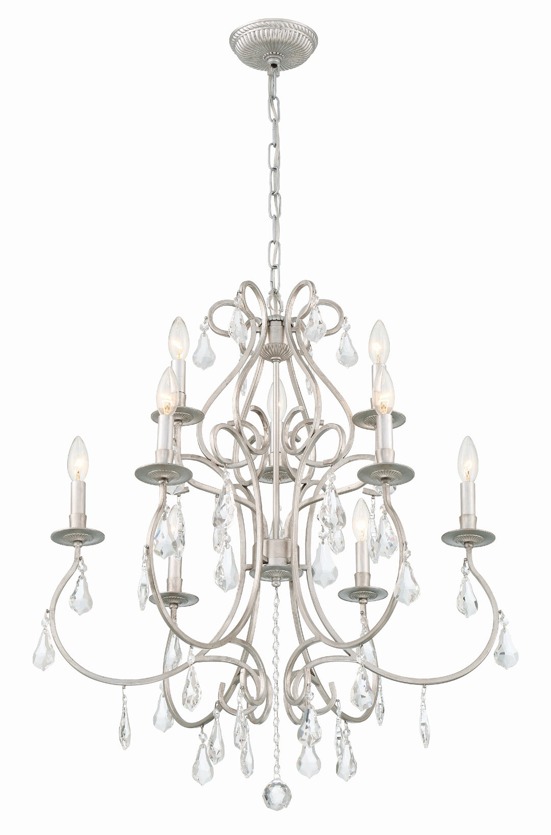 Crystorama Ashton 9 Light Swarovski Strass Crystal English Bronze Chandelier