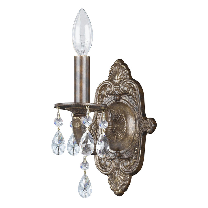 Paris Market 1 Light Clear Crystal Antique White Sconce