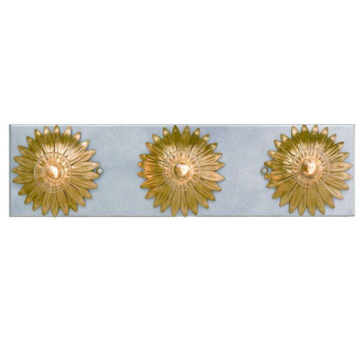 Crystorama Broche 3 Light Antique Gold + Antique Silver Bathroom Vanity