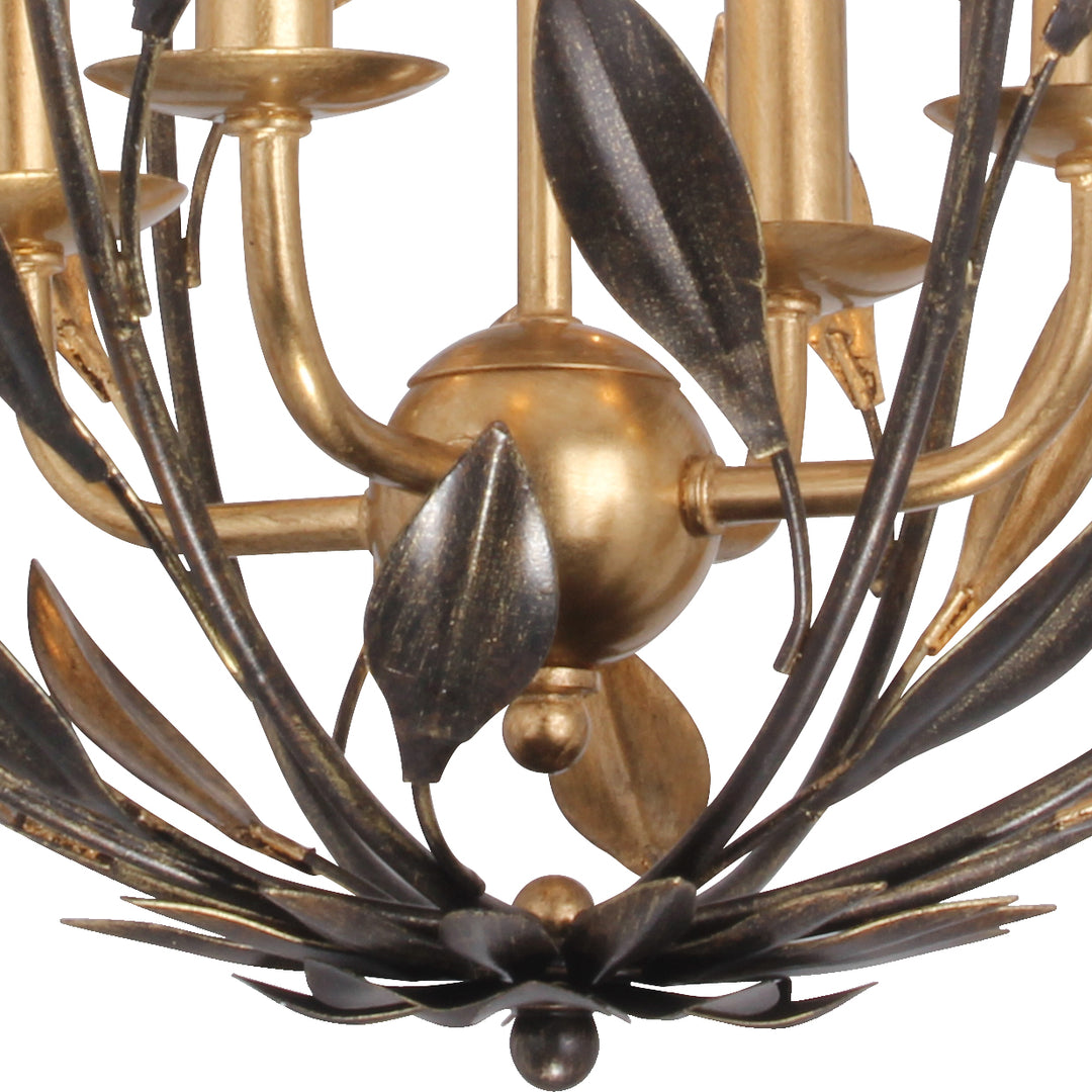 Crystorama Broche 4 Light English Bronze + Antique Gold Sphere Mini Chandelier