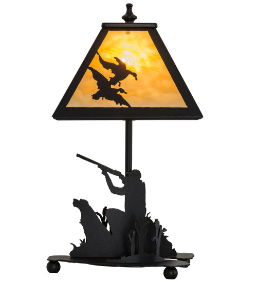 15.5"H Duck Hunter W/Dog Accent Lamp