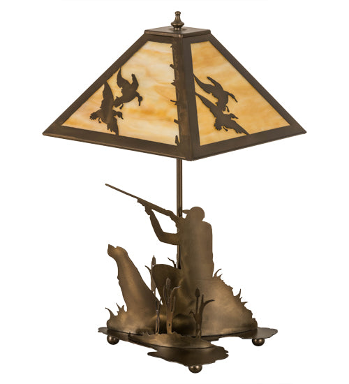 21"H Duck Hunter W/Dog Table Lamp