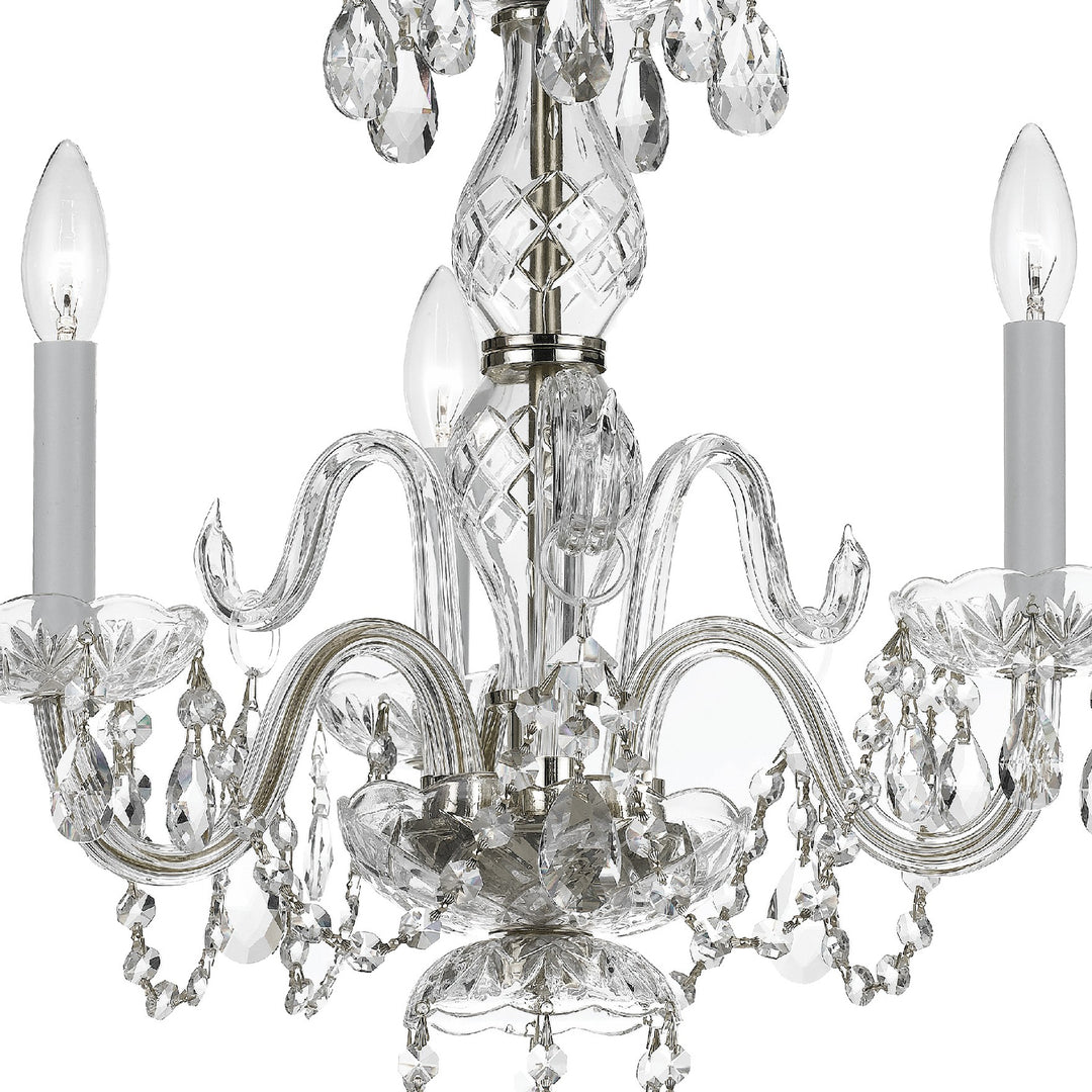 Crystorama Traditional Crystal 3 Light Clear Italian Crystal Polished Brass Mini Chandelier