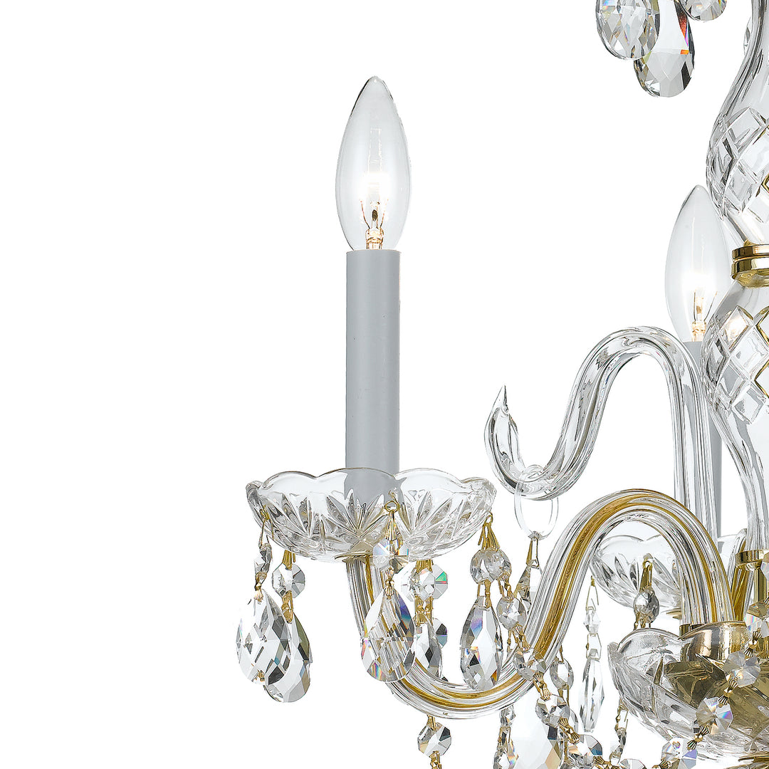 Crystorama Traditional Crystal 3 Light Clear Italian Crystal Polished Brass Mini Chandelier