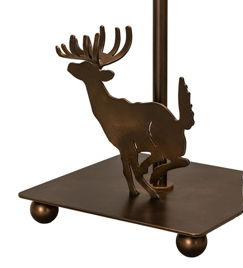 13" High Lone Deer Faux Leather Accent Lamp