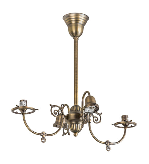 28" Long Revival Gas & Electric 4 Light Oblong Chandelier