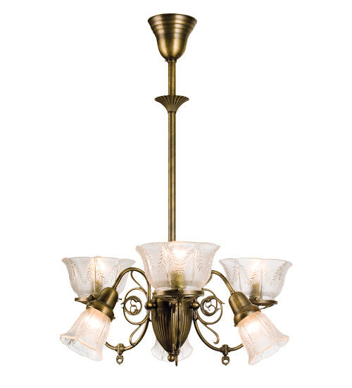 26" Wide Revival Gas & Electric 6 Light Chandelier