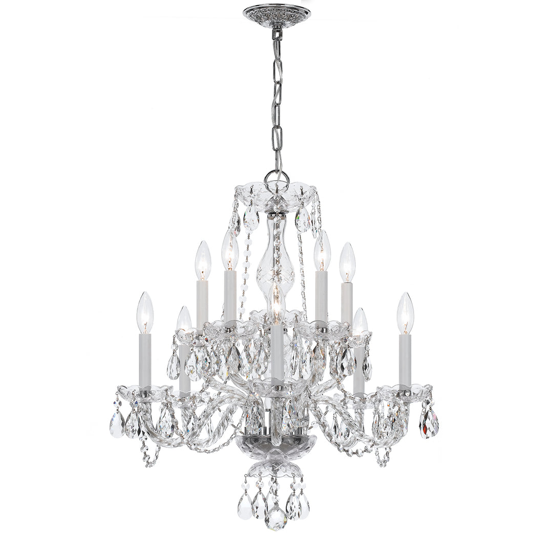 Crystorama Traditional Crystal 10 Light Swarovski Strass Crystal Polished Brass Chandelier