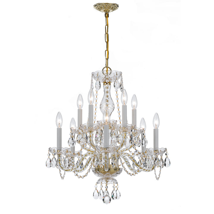 Crystorama Traditional Crystal 10 Light Swarovski Strass Crystal Polished Brass Chandelier