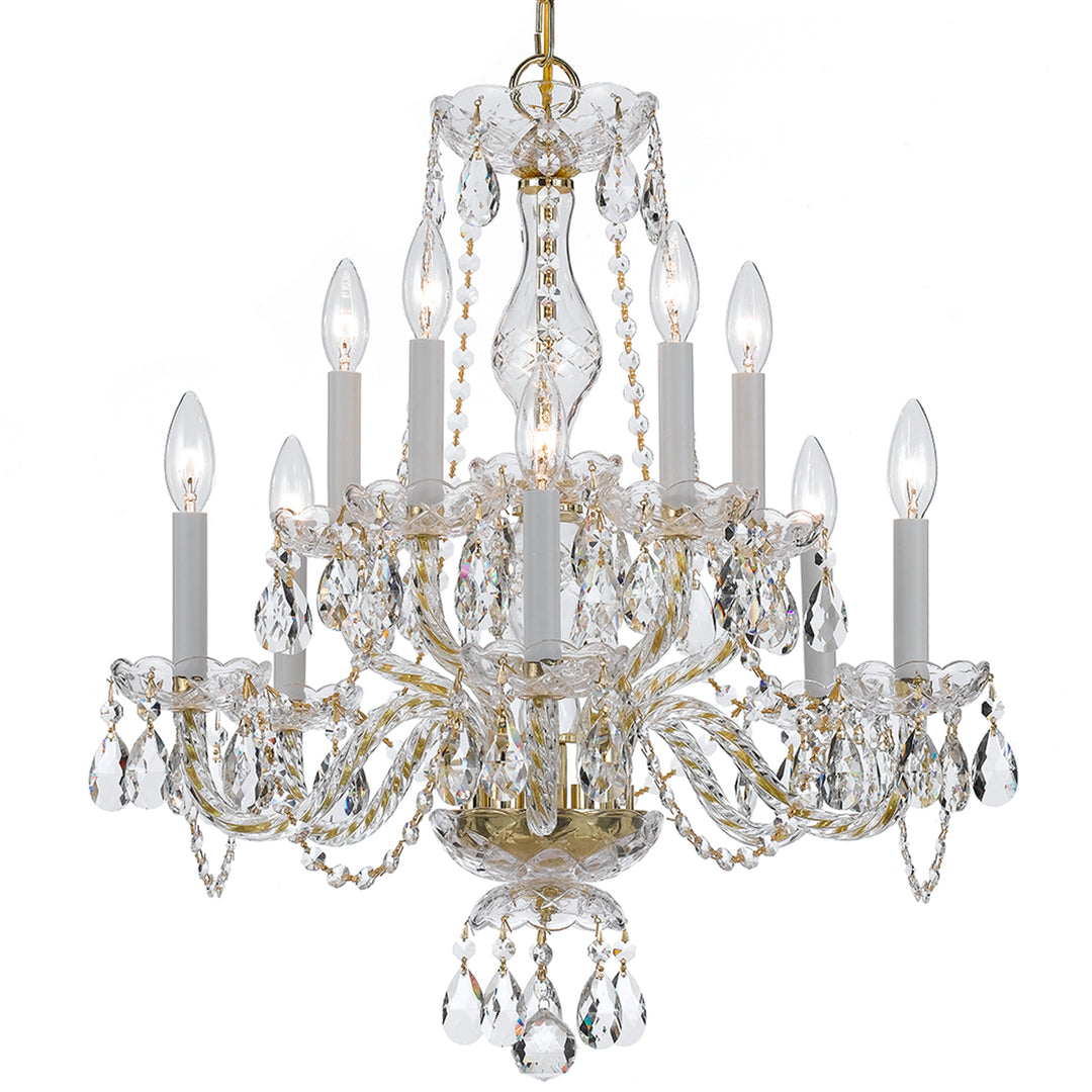 Crystorama Traditional Crystal 10 Light Swarovski Strass Crystal Polished Brass Chandelier