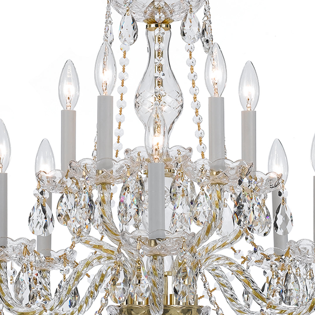 Crystorama Traditional Crystal 10 Light Swarovski Strass Crystal Polished Brass Chandelier