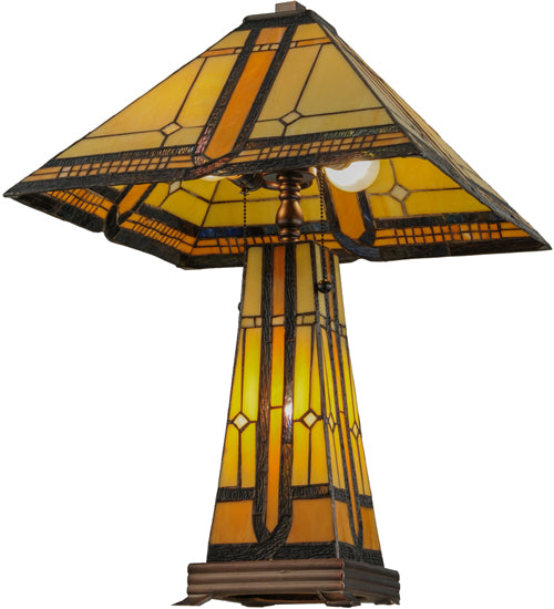 25"H Sierra Prairie Mission Lighted Base Table Lamp