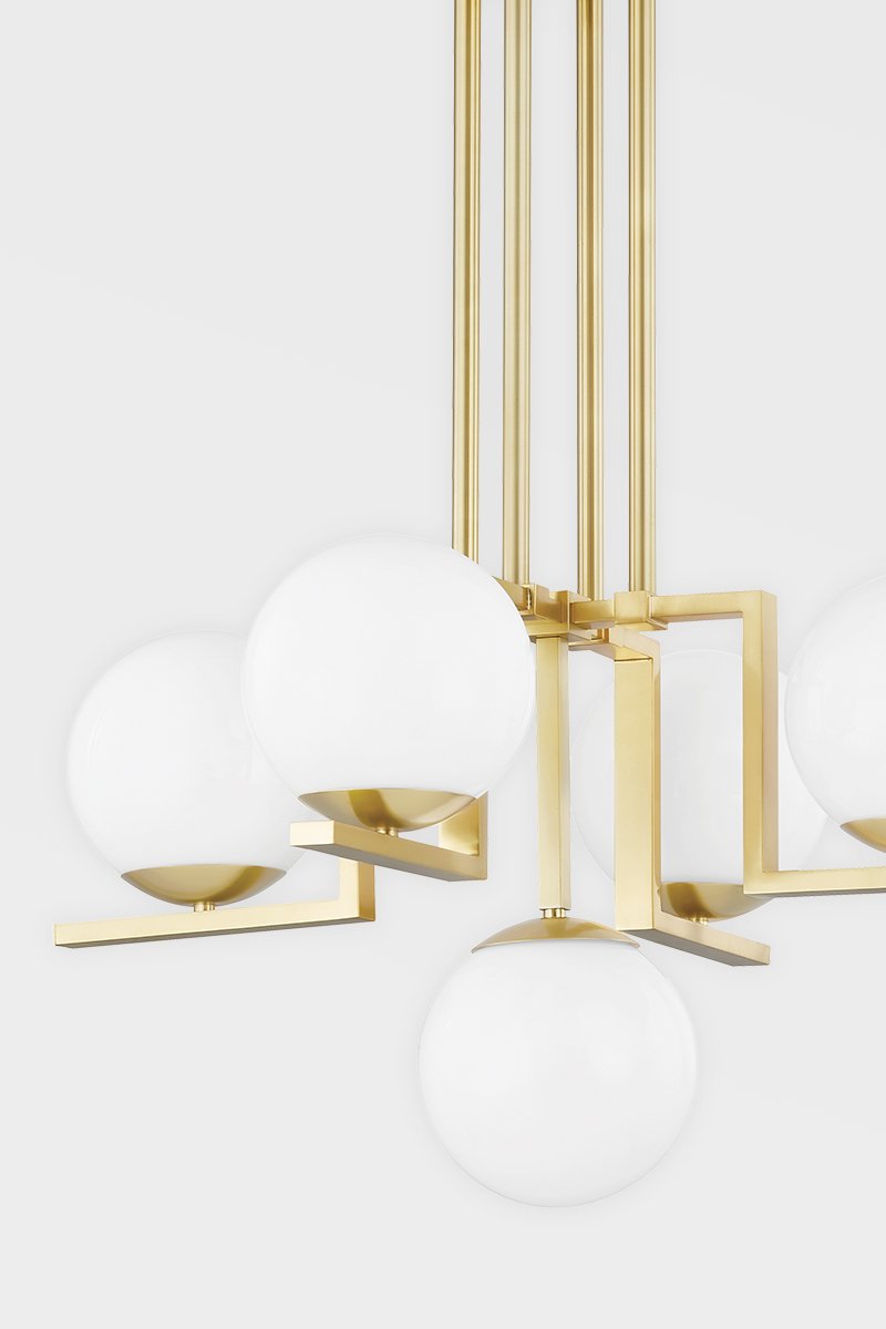 Tanner 5 Light Chandelier - Aged Brass