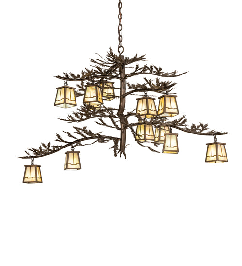 48" Wide Pine Branch Valley View 12 Lt Chandelier