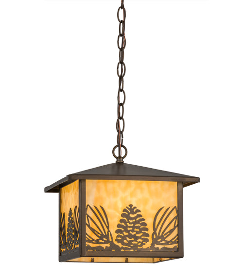 12" Square Mountain Pine Lantern Pendant