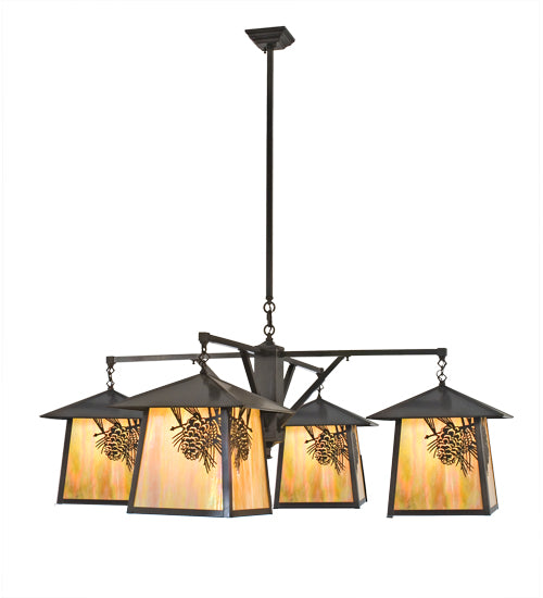 60" Wide Stillwater Winter Pine 4 Light Chandelier