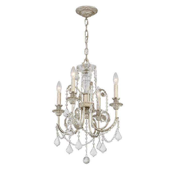 Crystorama Regis 4 Light Spectra Crystal Olde Silver Chandelier