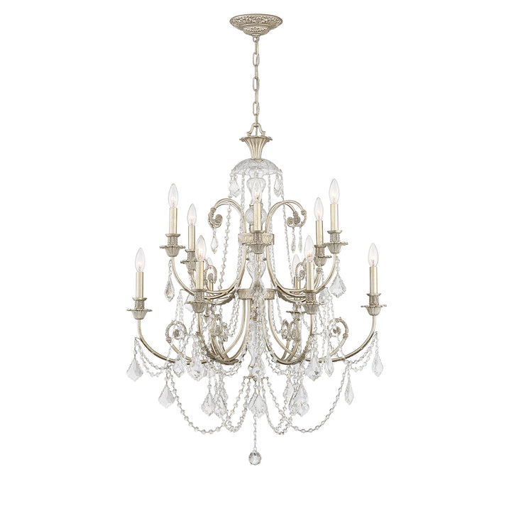 Crystorama Regis 12 Light Hand Cut Crystal Olde Silver Chandelier