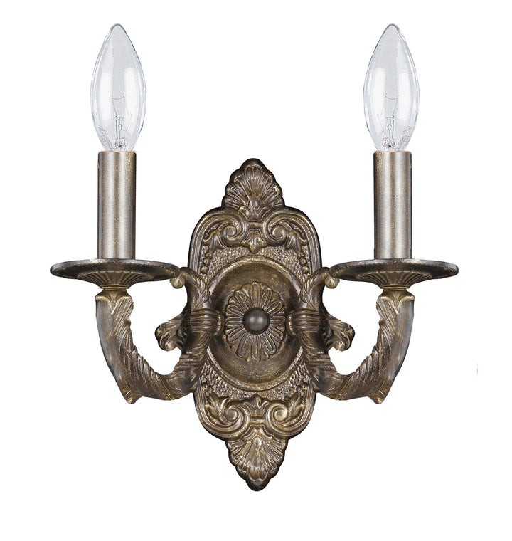 Crystorama Paris Market 2 Light Antique White Sconce