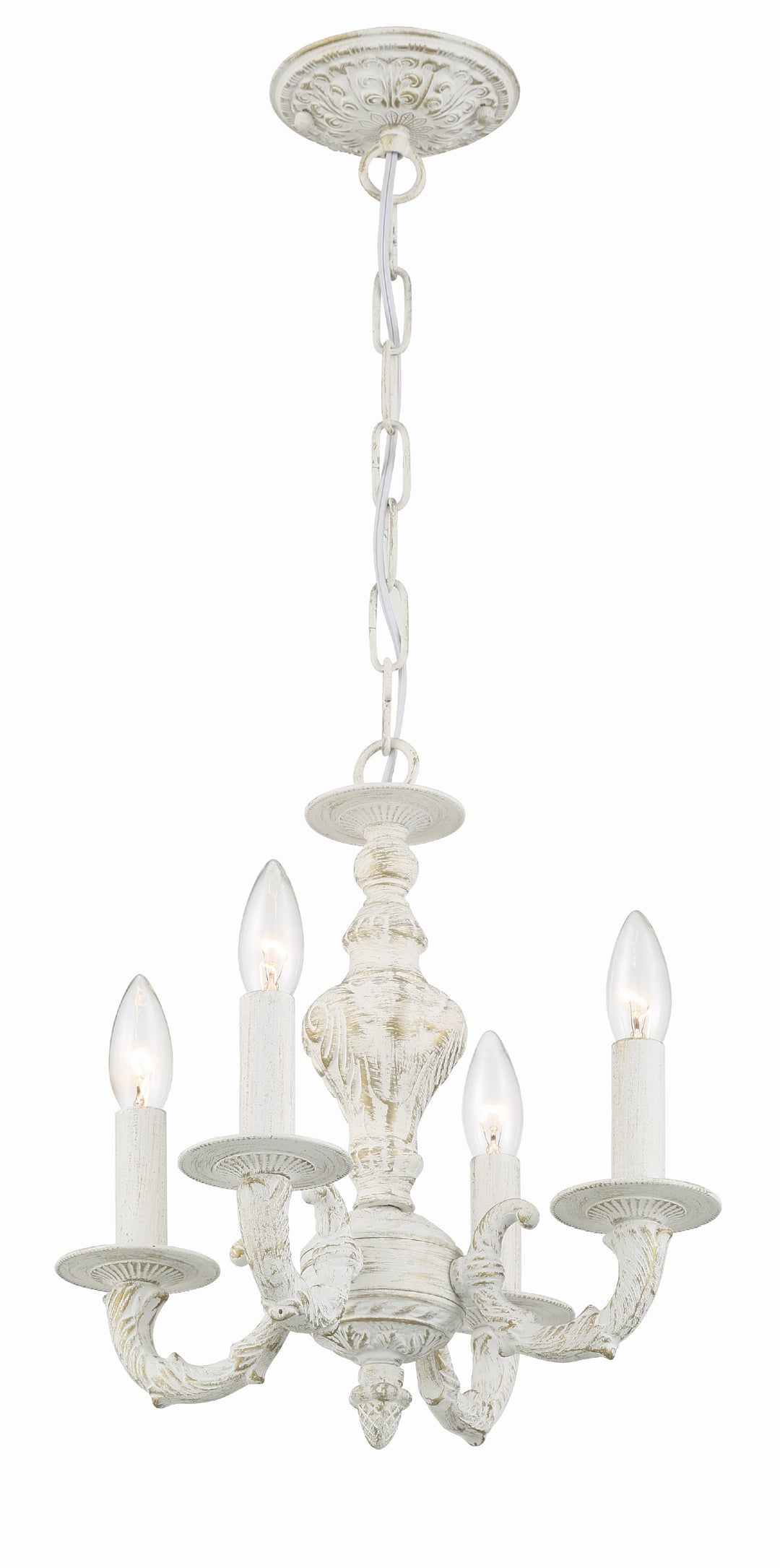 Crystorama Paris Market 4 Light Antique White Mini Chandelier