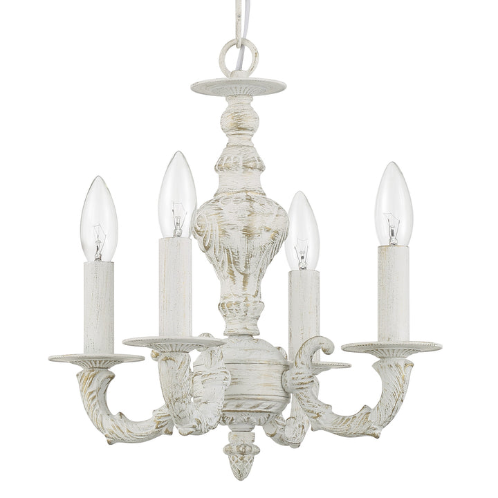 Crystorama Paris Market 4 Light Antique White Mini Chandelier