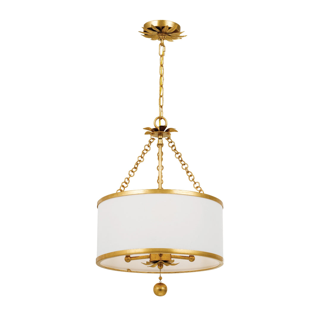 Broche 3 Light Antique Gold Mini Chandelier