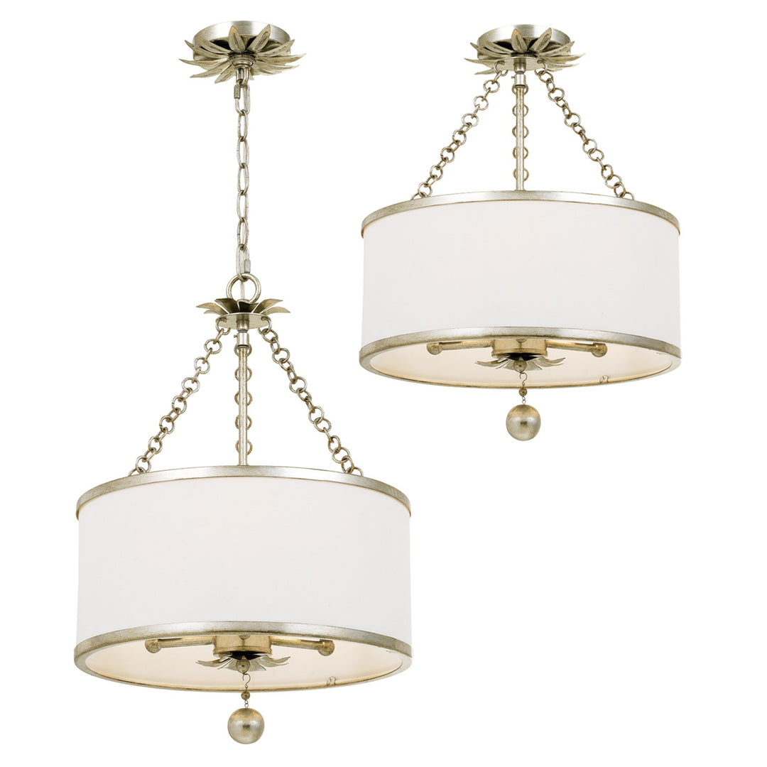 Crystorama Broche 3 Light Antique Gold Mini Chandelier