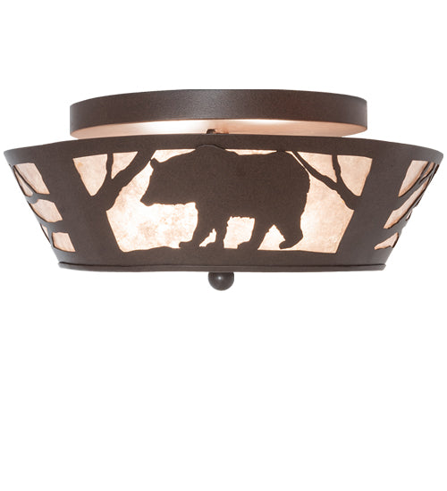 16" Wide Bear On The Loose Flushmount