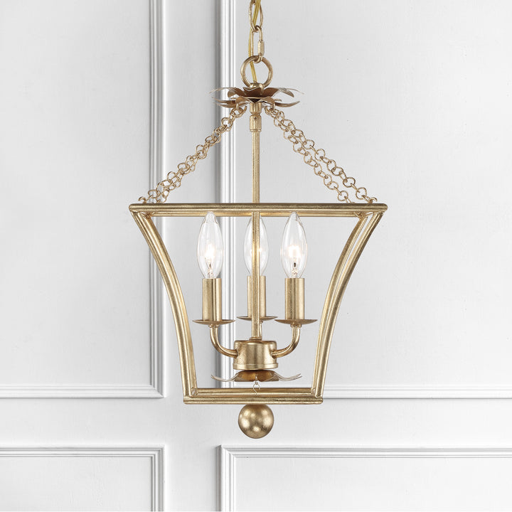 Crystorama Broche 3 Light Antique Gold Mini Chandelier