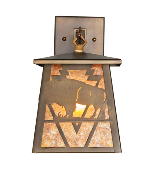 7" Wide Lone Buffalo Wall Sconce