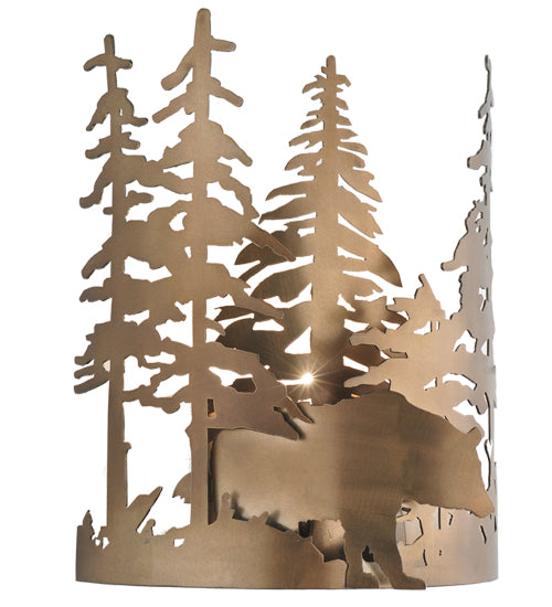 11"W Bear Through The Trees Wall Sconce