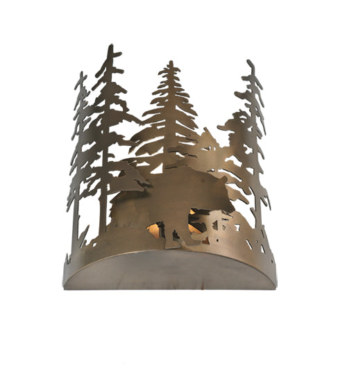 11"W Bear Through The Trees Wall Sconce