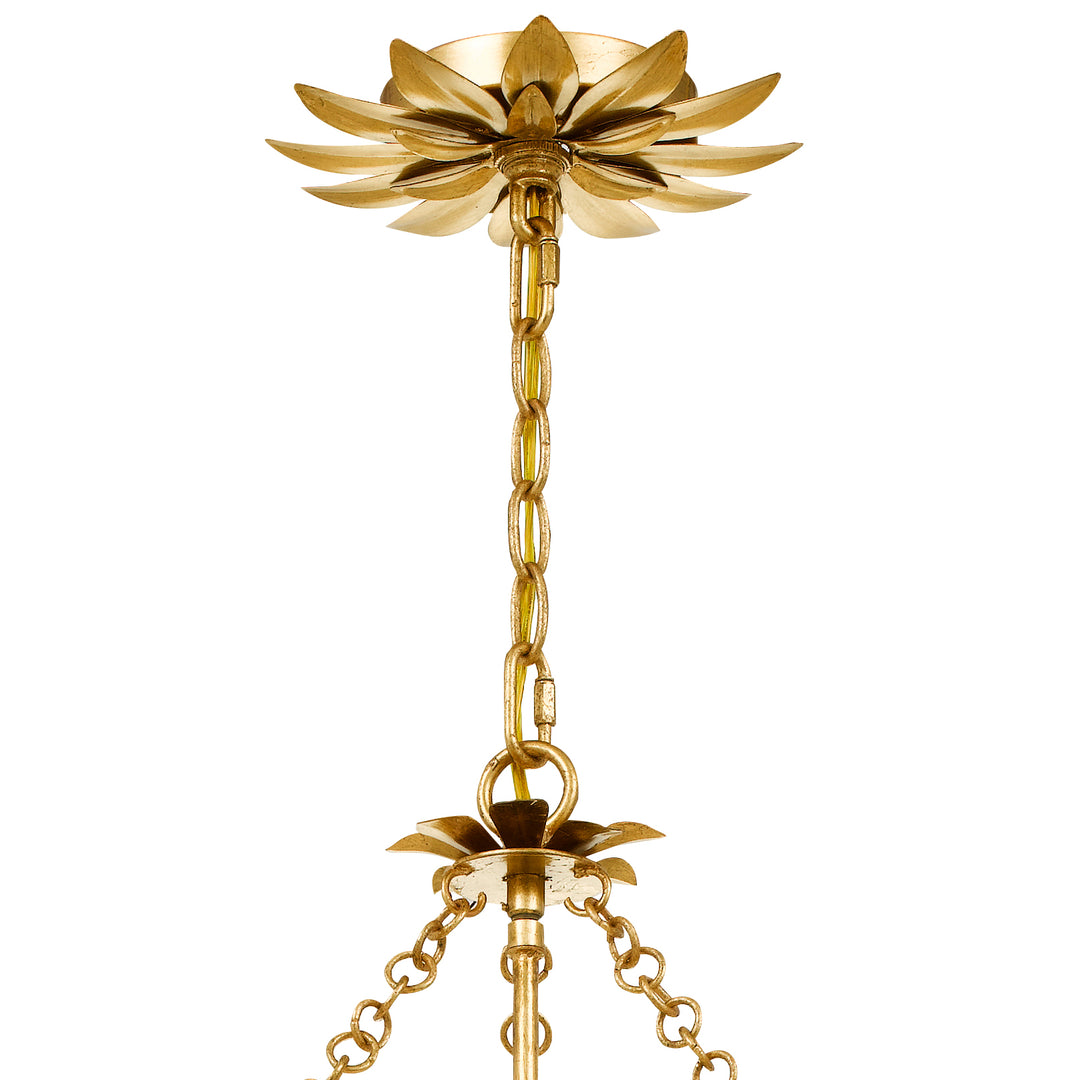 Crystorama Broche 8 Light Antique Gold Chandelier