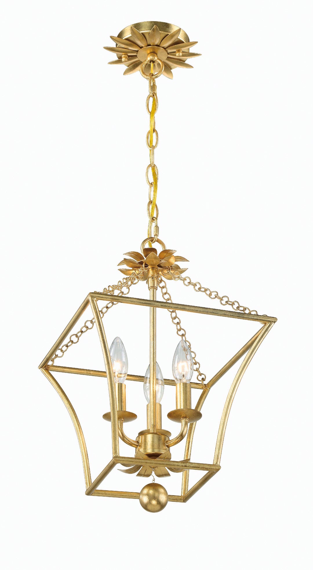 Crystorama Broche 4 Light Antique Gold Mini Chandelier