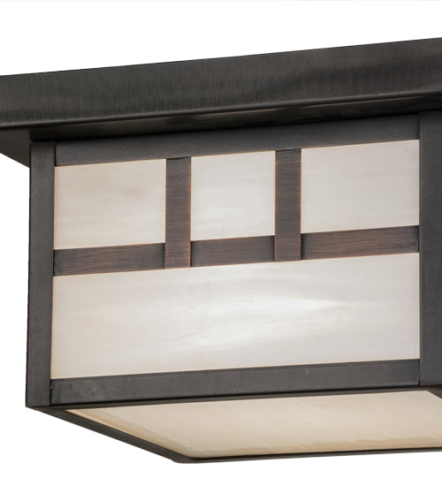 10"Square Craftsman Brown Hyde Park Double Bar Mission Flush Mount