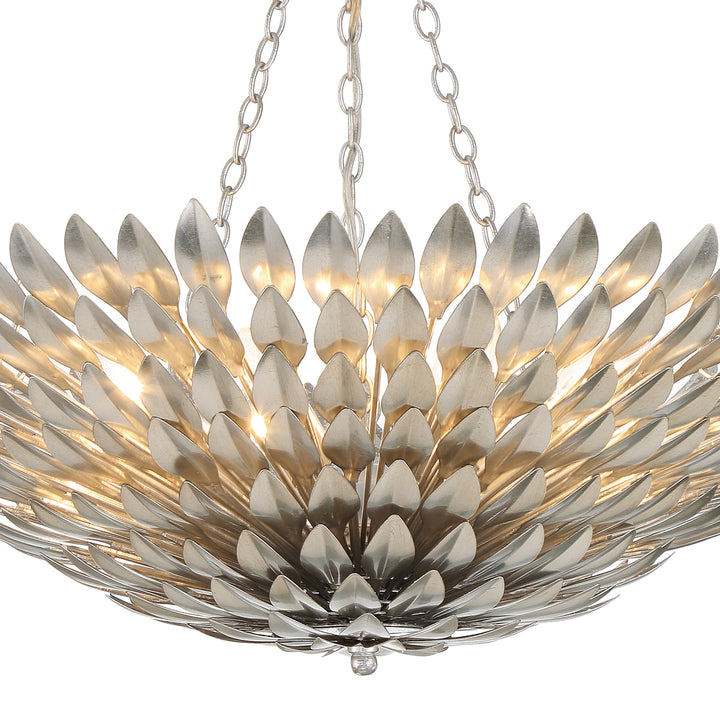 Crystorama Broche 8 Light Antique Gold Semi Flush Mount