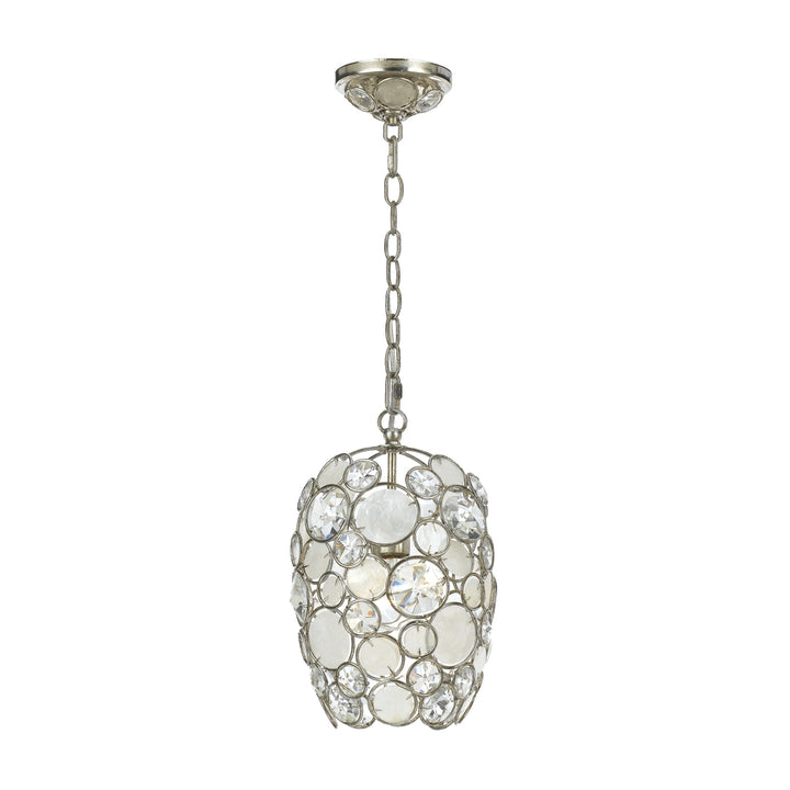 Crystorama Palla 1 Light Antique Silver Mini Pendant