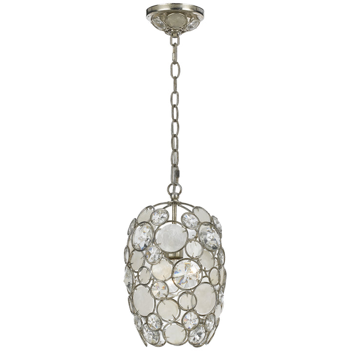 Crystorama Palla 1 Light Antique Silver Mini Pendant