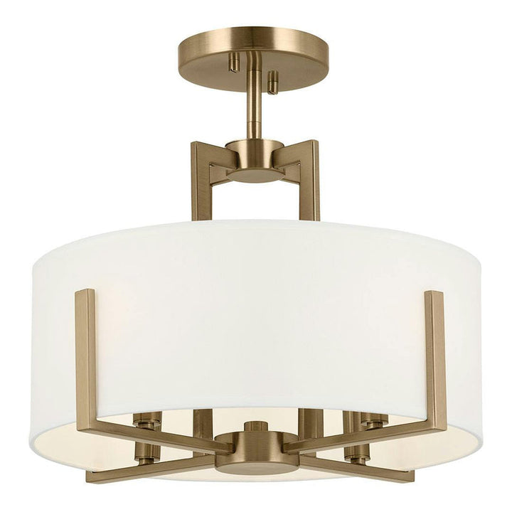 Malen Light Semi-Flush with White Fabric Shade