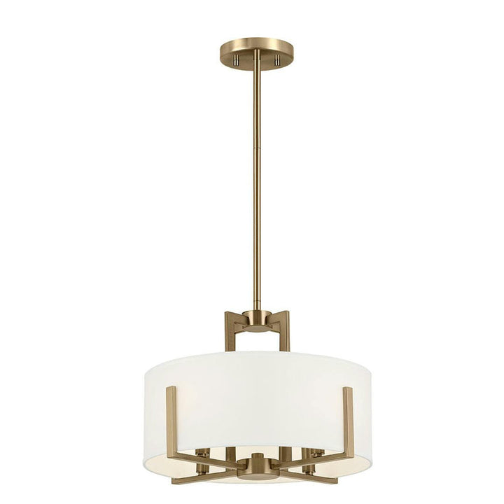 Malen Light Semi-Flush with White Fabric Shade