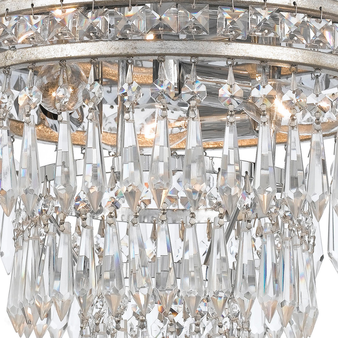 Crystorama Mercer 3 Light Hand Cut Crystal English Bronze Flush Mount