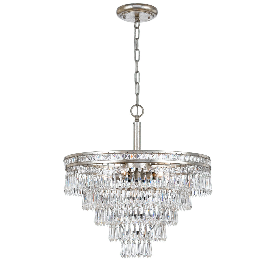 Mercer 7 Light Hand Cut Crystal English Bronze Semi Flush Mount