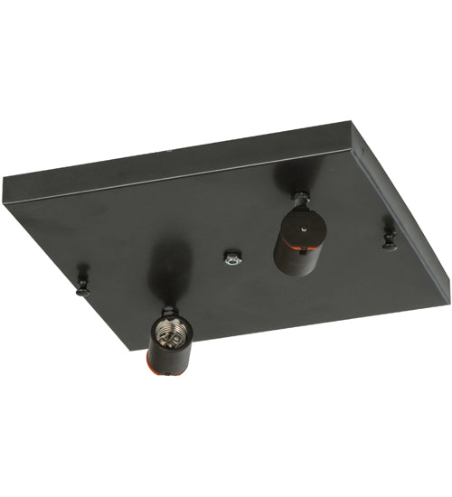 12"Sq Hyde Park Double Bar Mission Flushmount