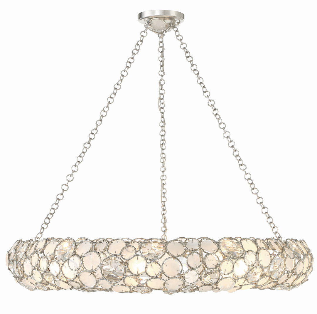 Crystorama Palla 8 Light Antique Silver Chandelier